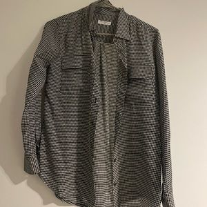 Equipment houndstooth blouse